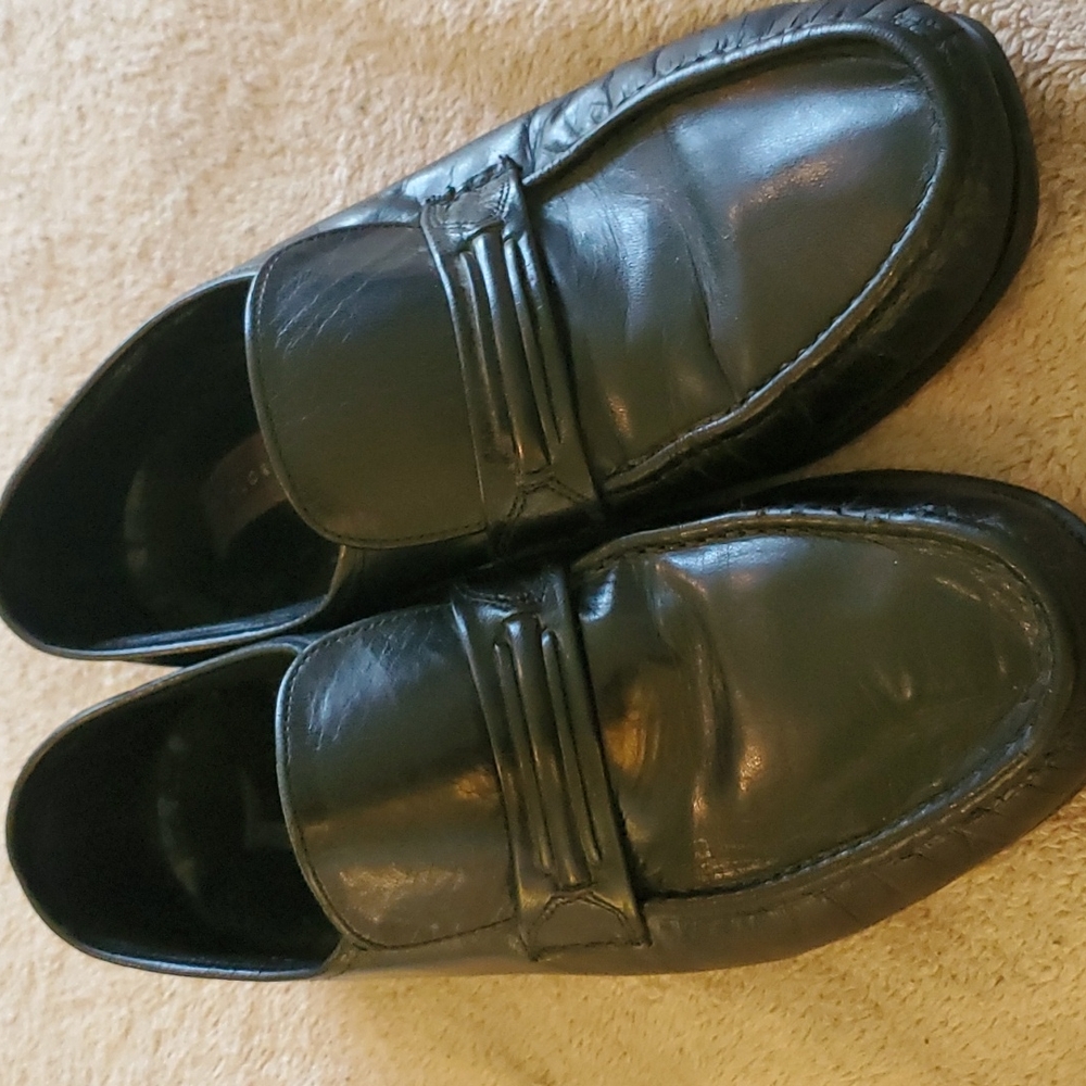 Florsheim Black Leather Slip On Loafer Shoes Men's 10 1/2  3E